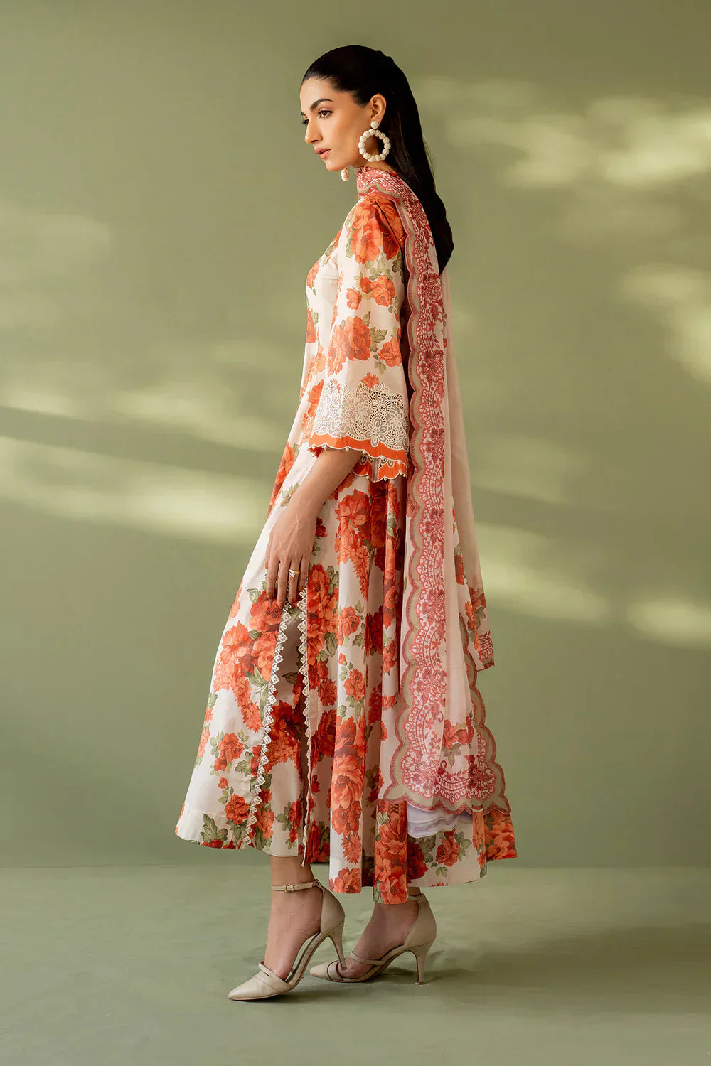 3 Piece Stitched Embroidery Lawn Suit - Ready To Wear
