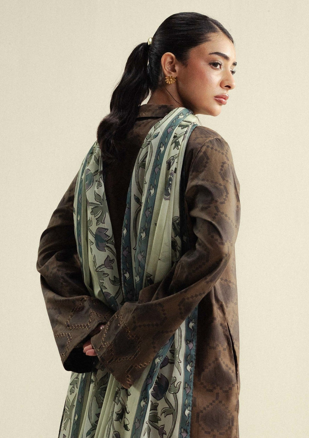 3 Piece Stitched Printed Lawn Suit - Ready To Wear