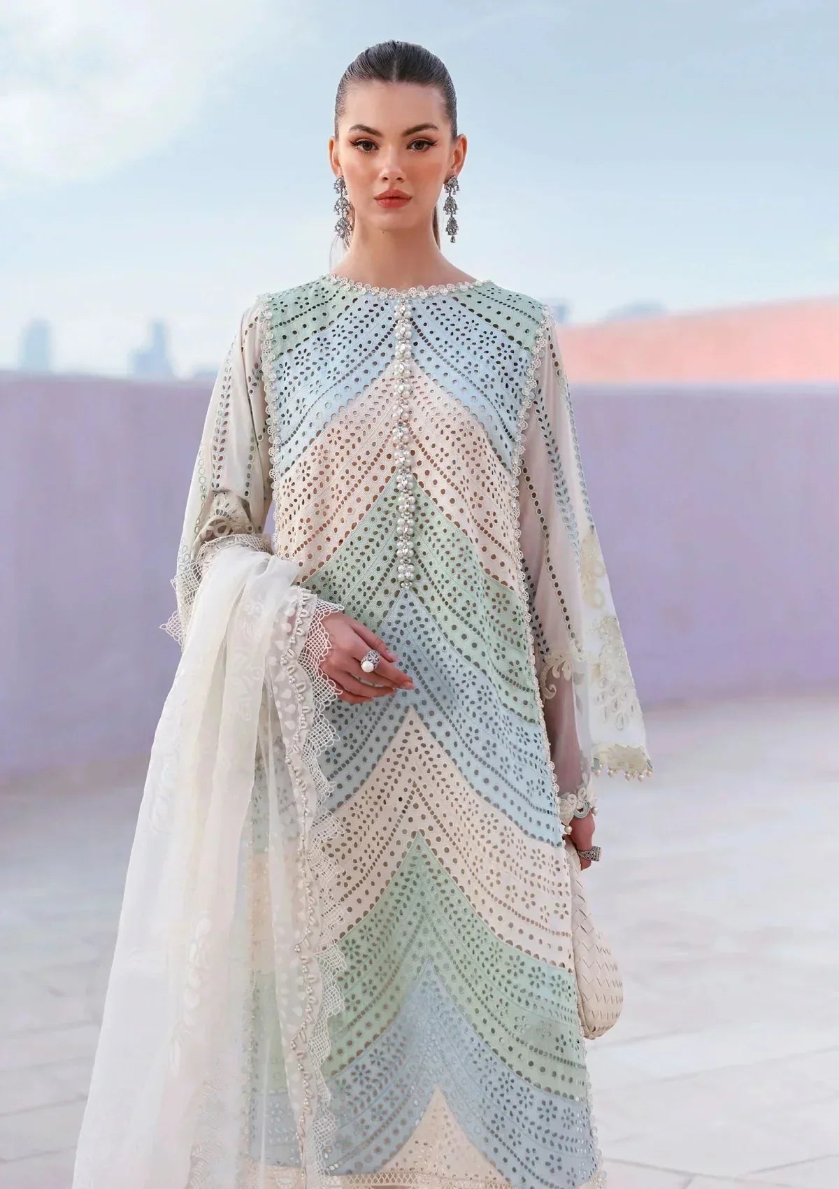 03-Piece Swiss Lawn Suit - Ready To Wear