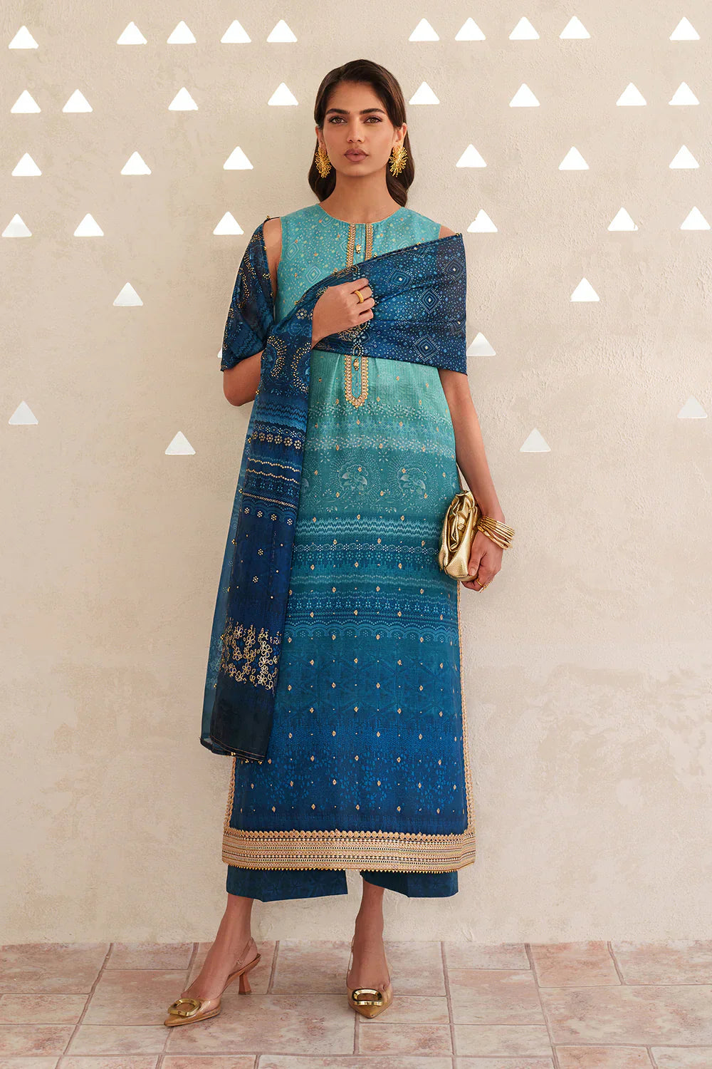 Marine Deep - 3 Piece Lawn Suit | Ready To Wear
