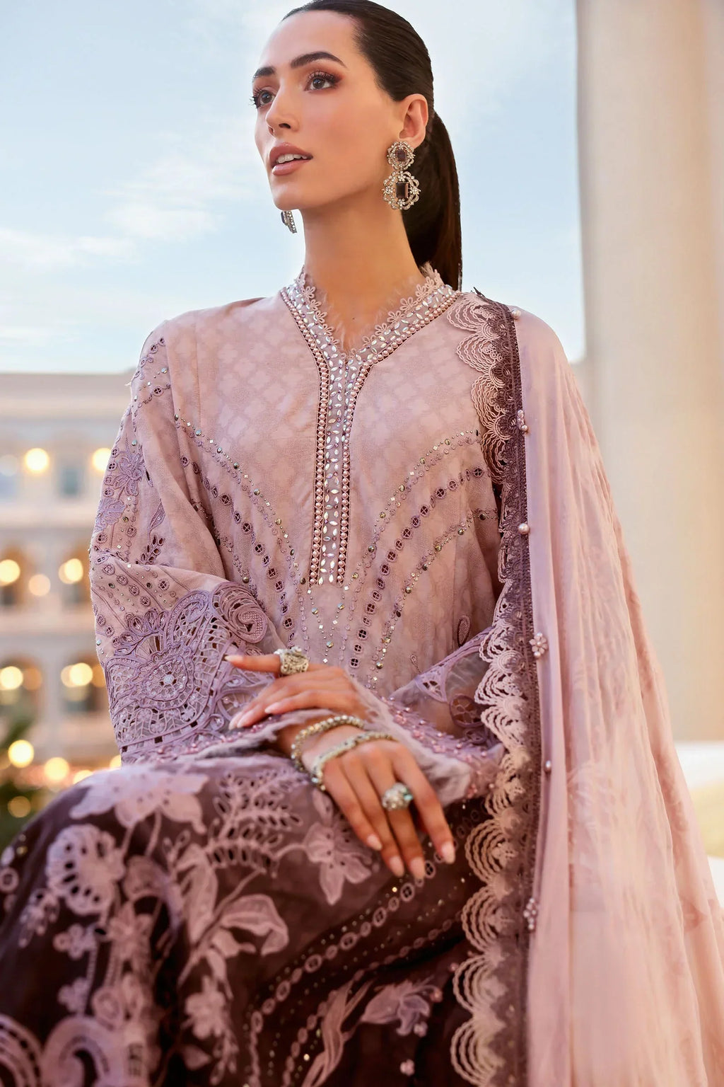 03-Piece Embroidered Printed Chiffon Suit | Ready To Wear