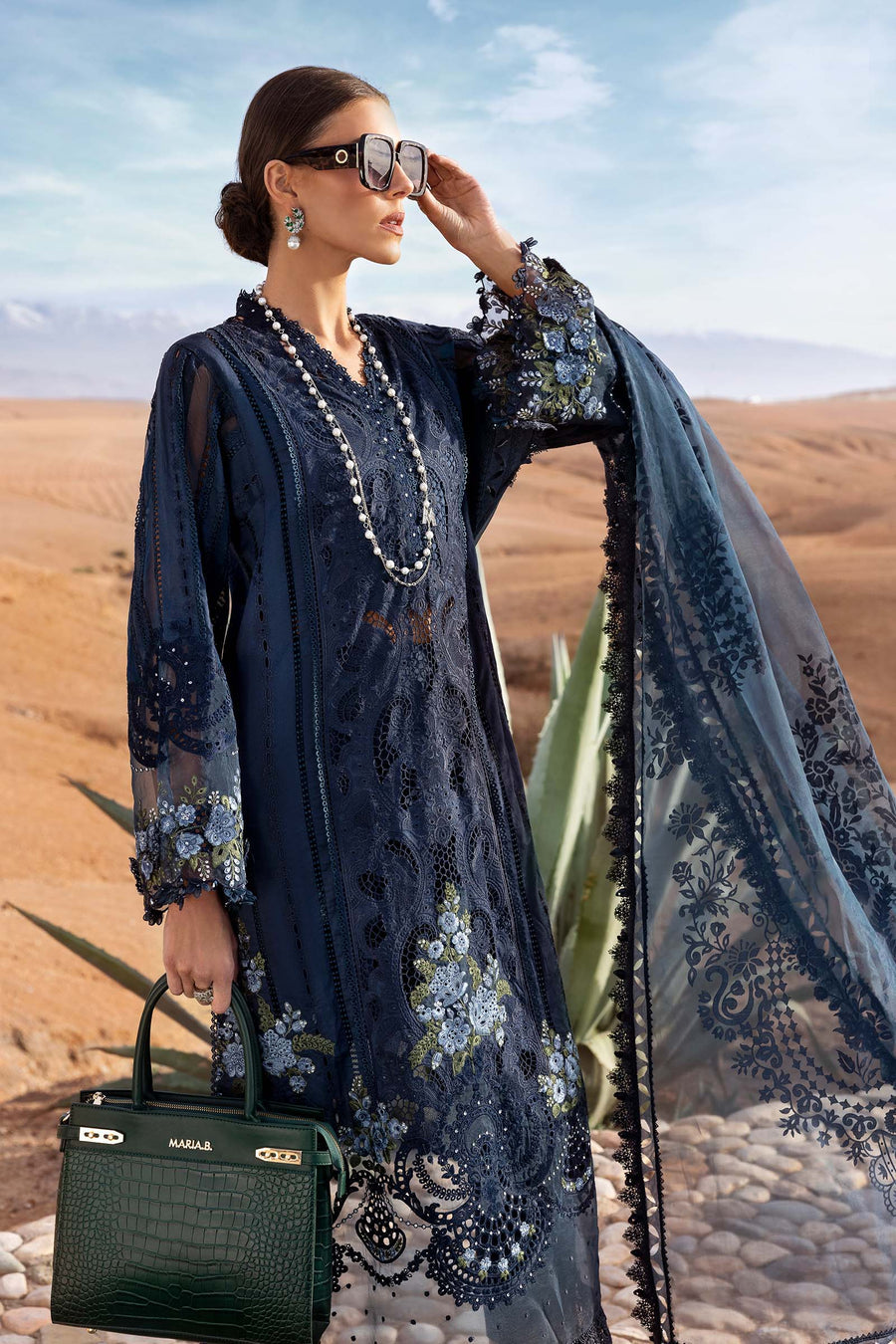 3 Piece Stitched Lawn Embroidery Suit - Ready To Wear