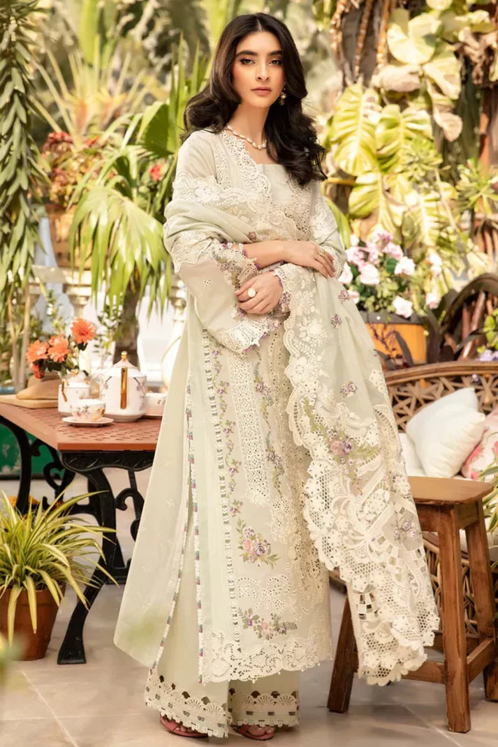 03-Piece Suit With Heavy Chikankari Embroidery – Ready To Wear