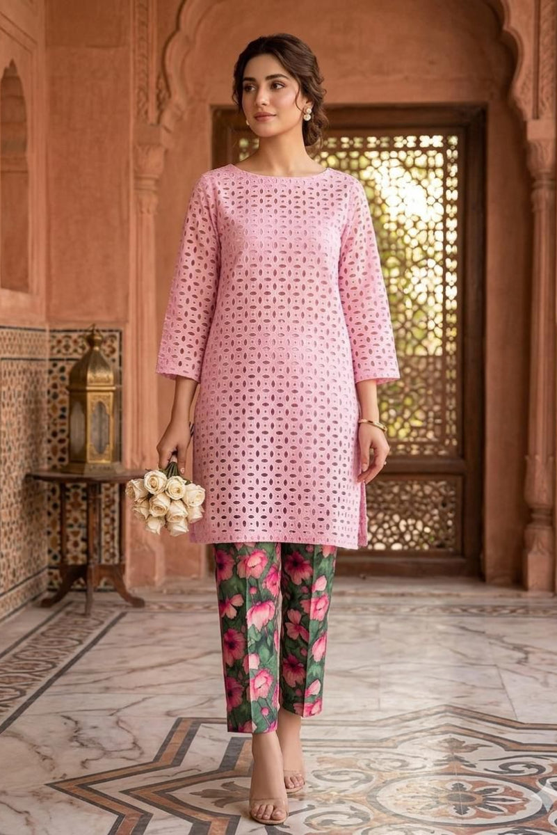 02-Piece Chikankari Lawn Outfit | Ready To Wear